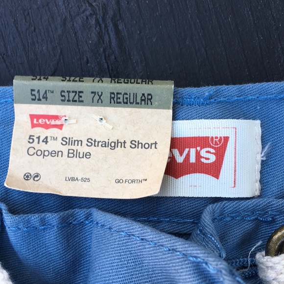 Brand New Levi’s Blue Dress shorts w/ belt size 7x - Picture 4 of 4
